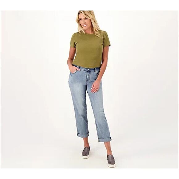 LOGO BY LORI GOLDSTEIN NEW $74 Boyfriend Jean Vintage Wash Size 24WP - Picture 3 of 3